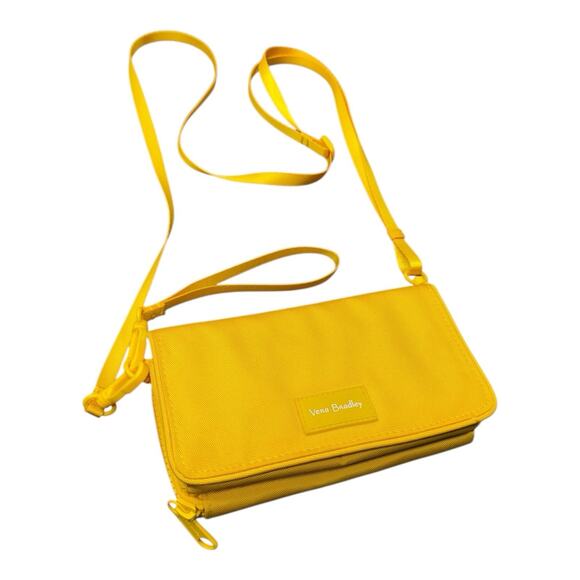 Vera Bradley Handbags - NWOT Vera Bradley Goldenrod Yellow ReActive RFID Compact Crossbody Bag Colorful